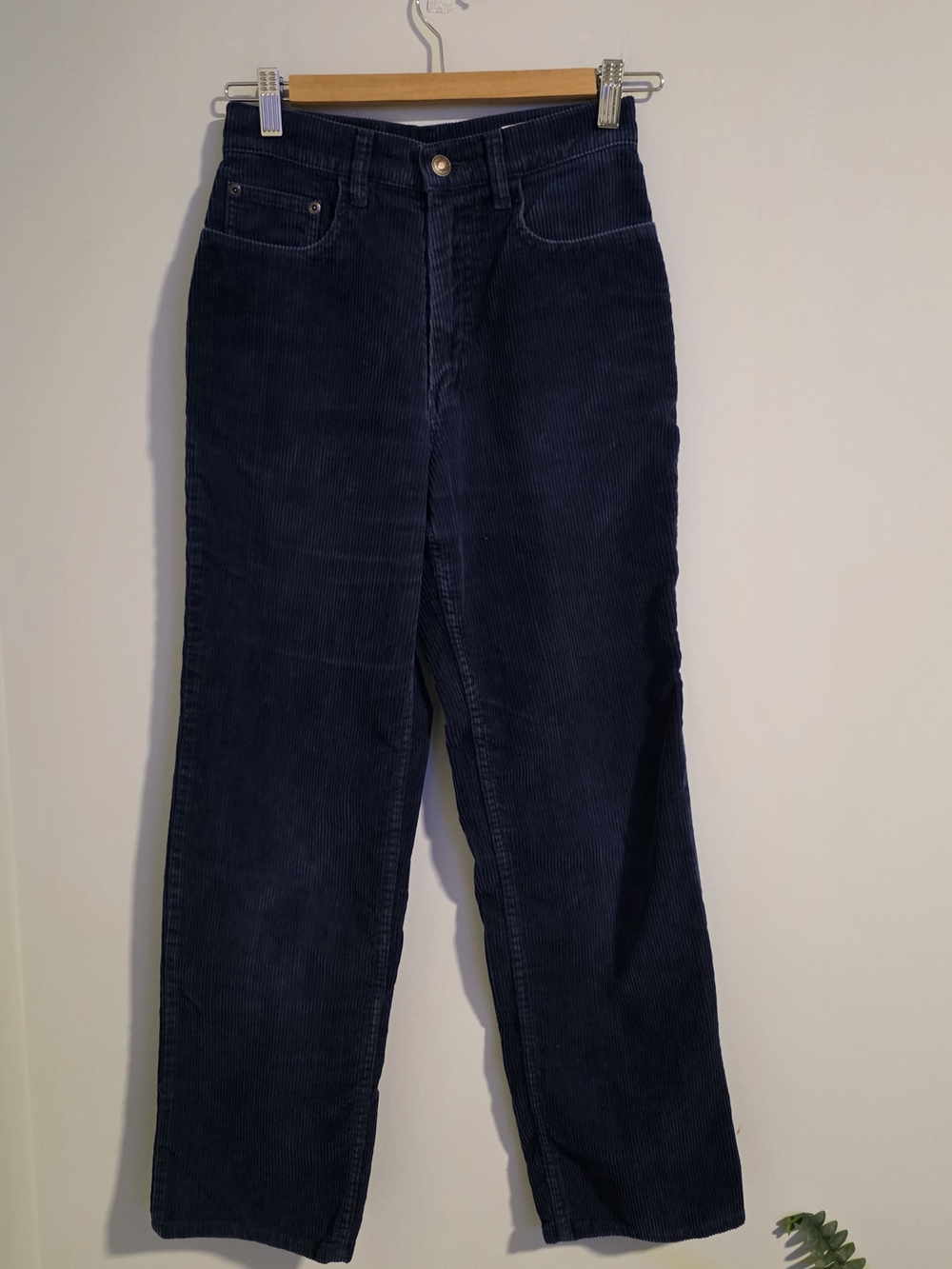 Texwood Vintage Navy Corduroy Pants High Rise Straight Leg 26